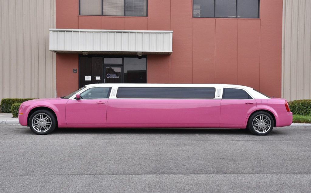 Solihull Pink Limousine outside